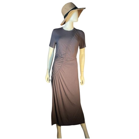 Sweaty Betty assymetrical rouched recycled poly dress grey womens sz S - Picture 1 of 8